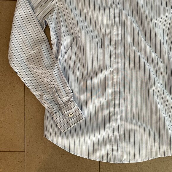 Brooks Brothers Blue & White Striped 100% cotton Shirt-Size 2P Petite - Picture 3 of 7